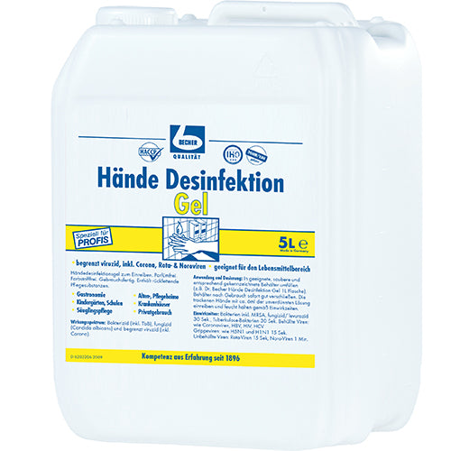 Papstar 1x "Dr. Becher" Hände Desinfektion 5 l Gel