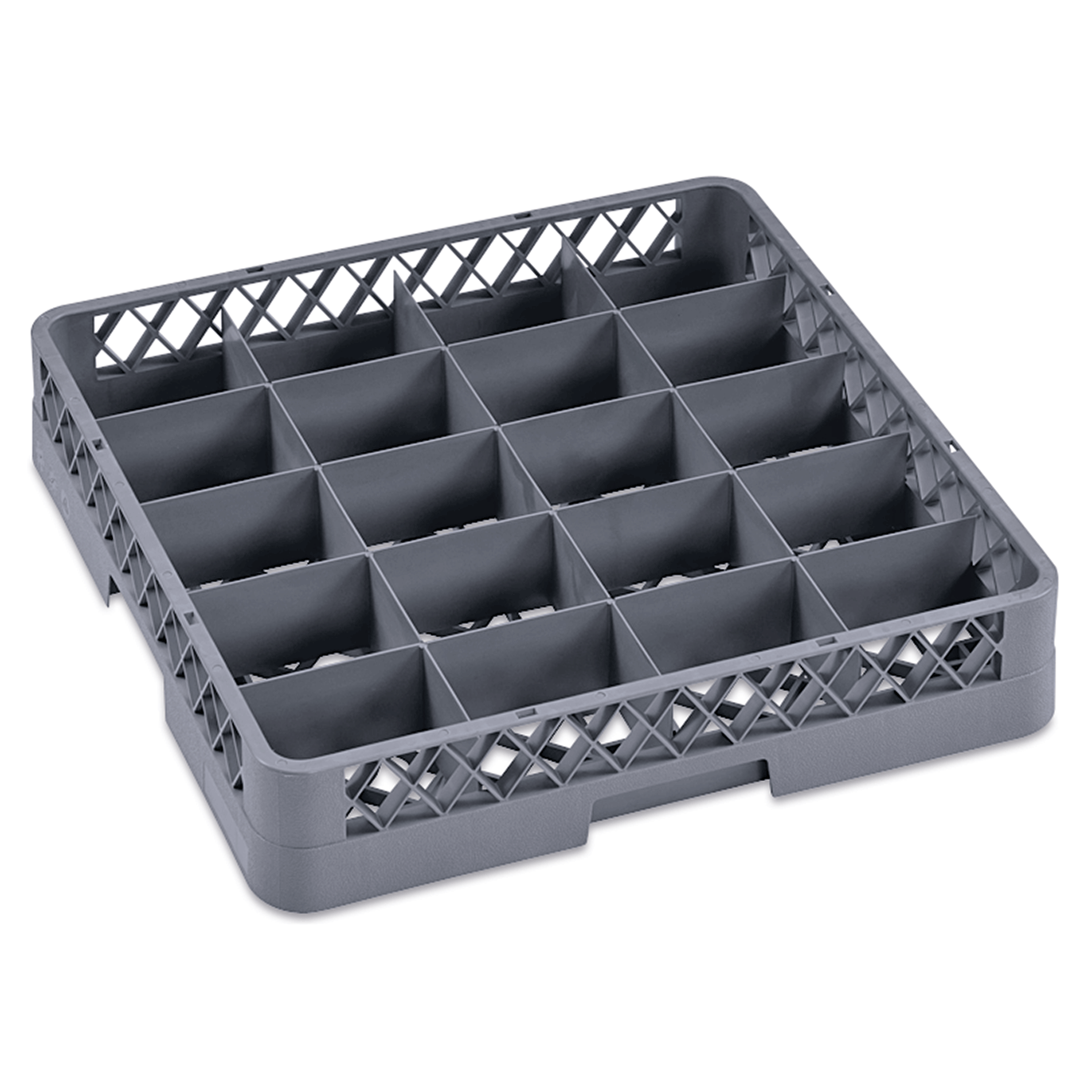WAS Germany Tassenkorb (20 Einteilungen), Polypropylen, Grau, Serie: Dish Rack 98, Korbmaß: 50x50x10cm (9860020)