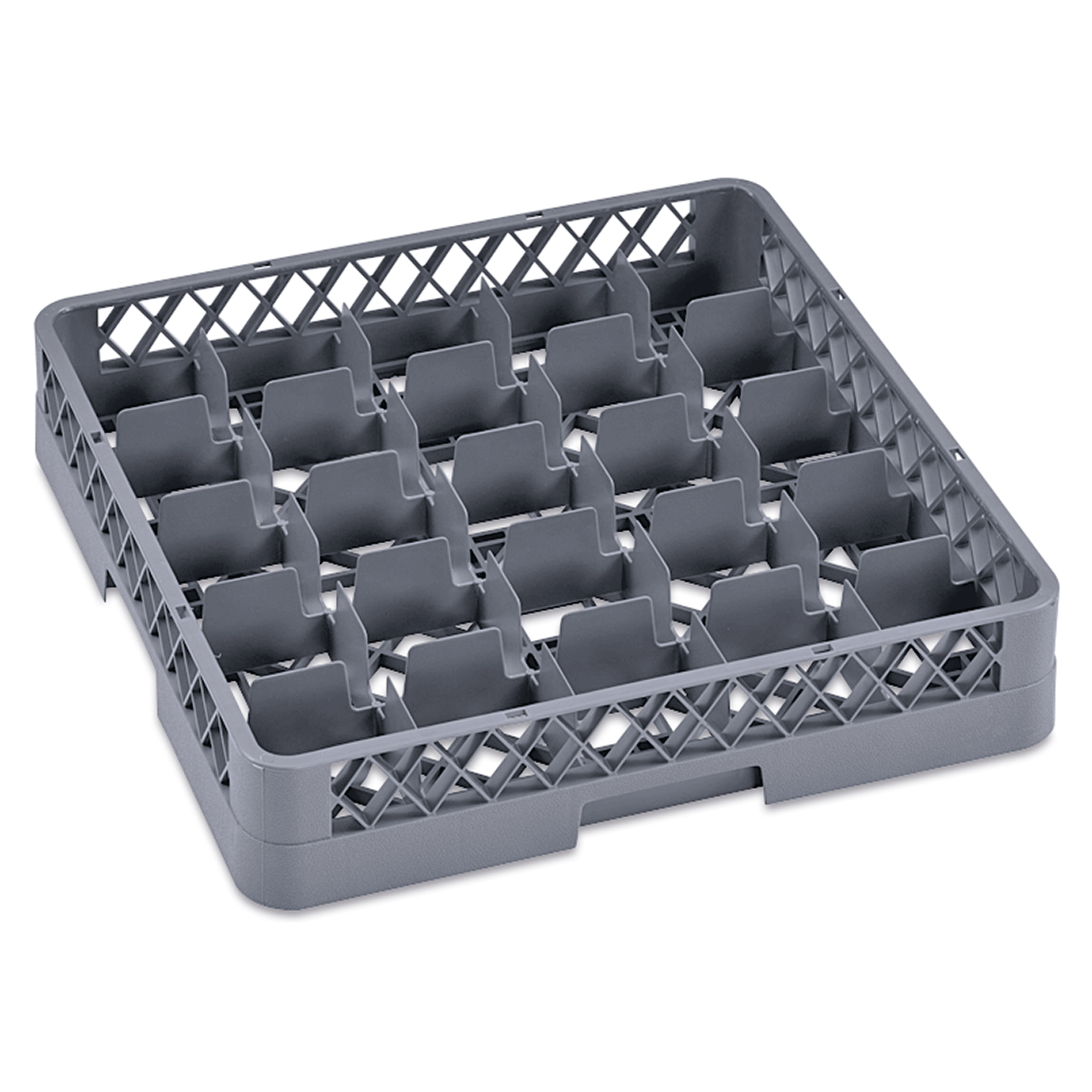 WAS Germany Tassenkorb (25 Einteilungen), Polypropylen, Grau, Serie: Dish Rack 98, Korbmaß: 50x50x10cm (9860025)
