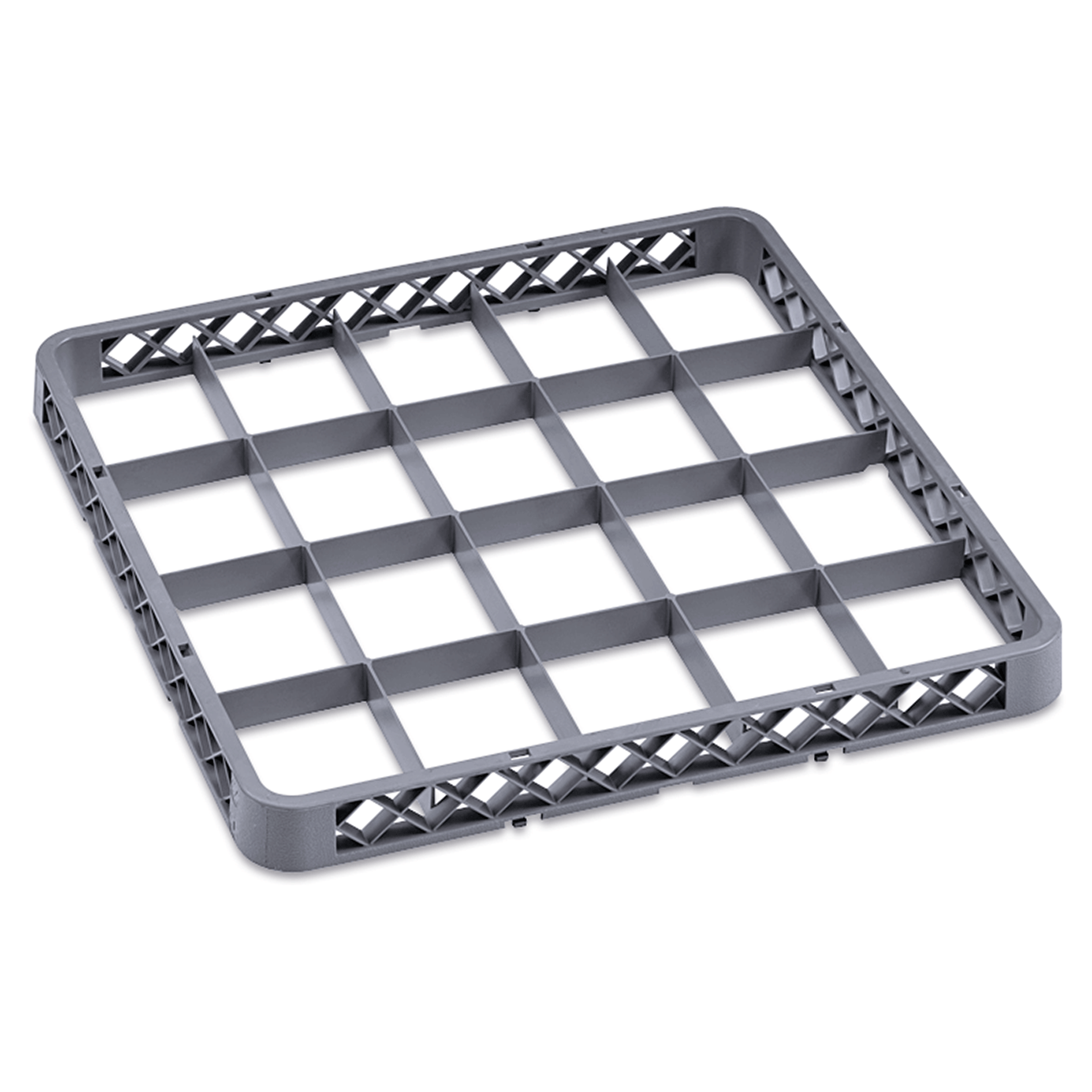 WAS Germany Tassenkorb Erweiterungselement (20 Einteilungen), Polypropylen, Grau, Serie: Dish Rack 98, Korbmaß: 50x50x10cm (9861020)