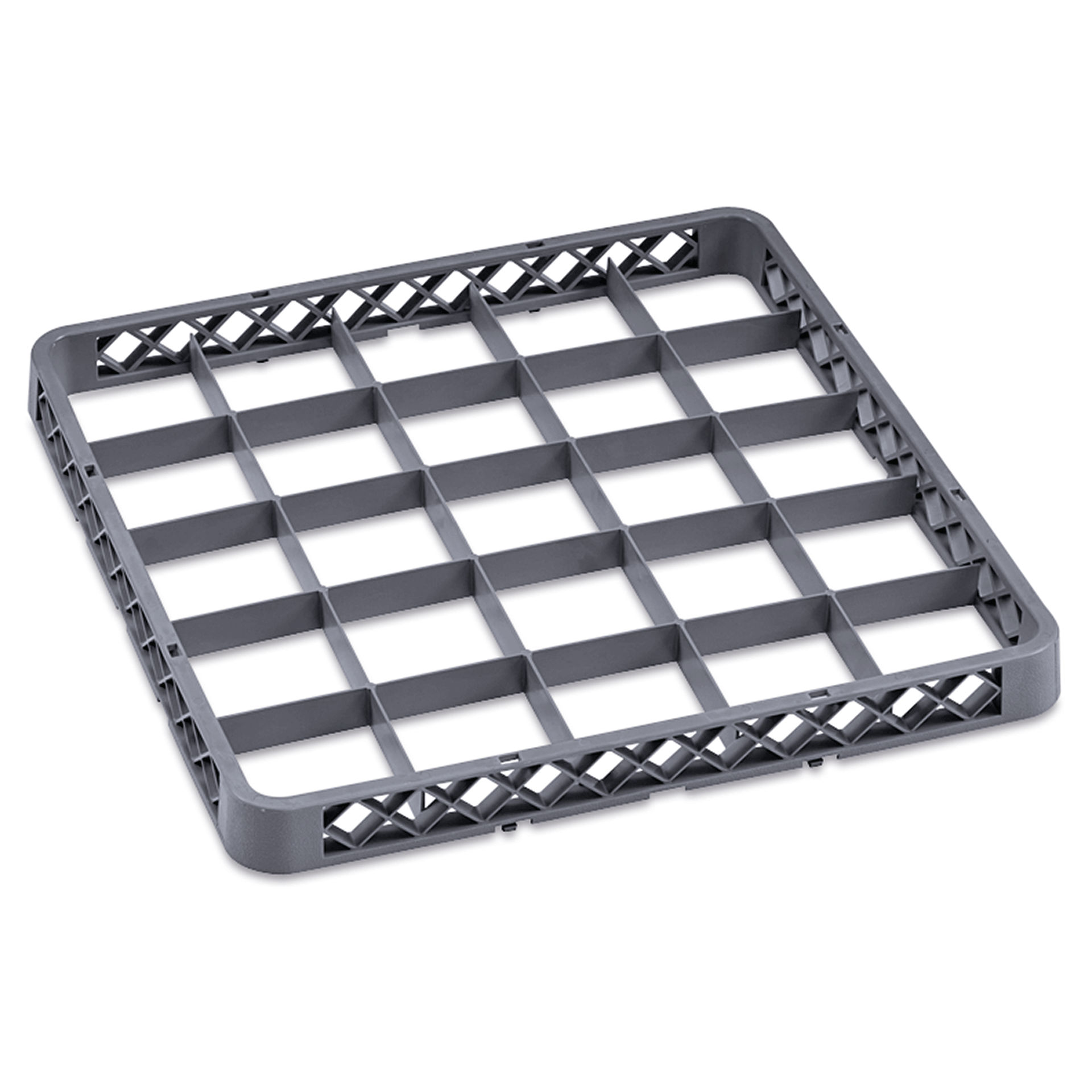 WAS Germany Tassenkorb Erweiterungselement (25 Einteilungen), Polypropylen, Grau, Serie: Dish Rack 98, Korbmaß: 50x50x10cm (9861025)