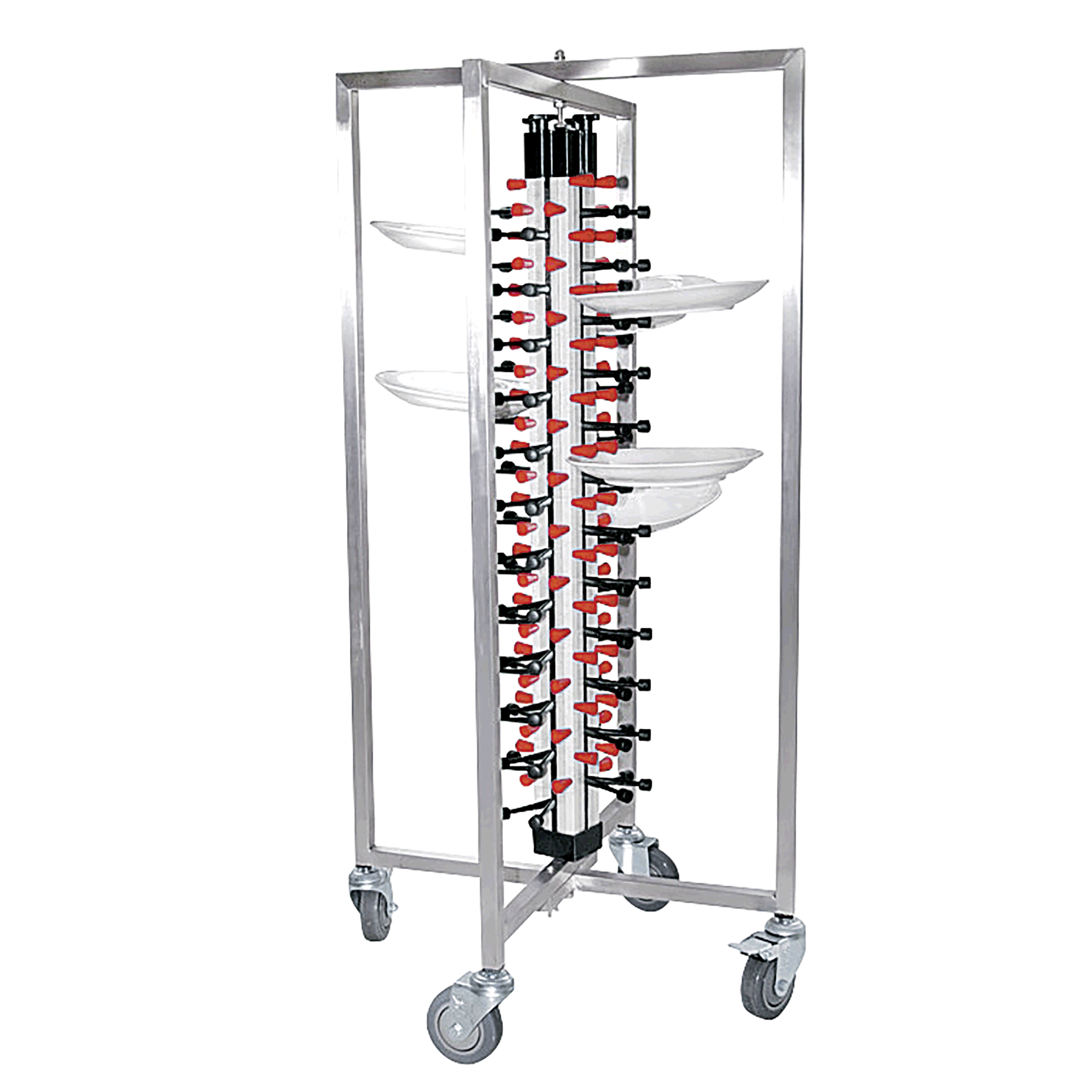 WAS Germany Tellerstapelsystem (Für 48 Teller), Aluminium, Stahl und ABS Kunststoff, 65x59x126cm (9946048)