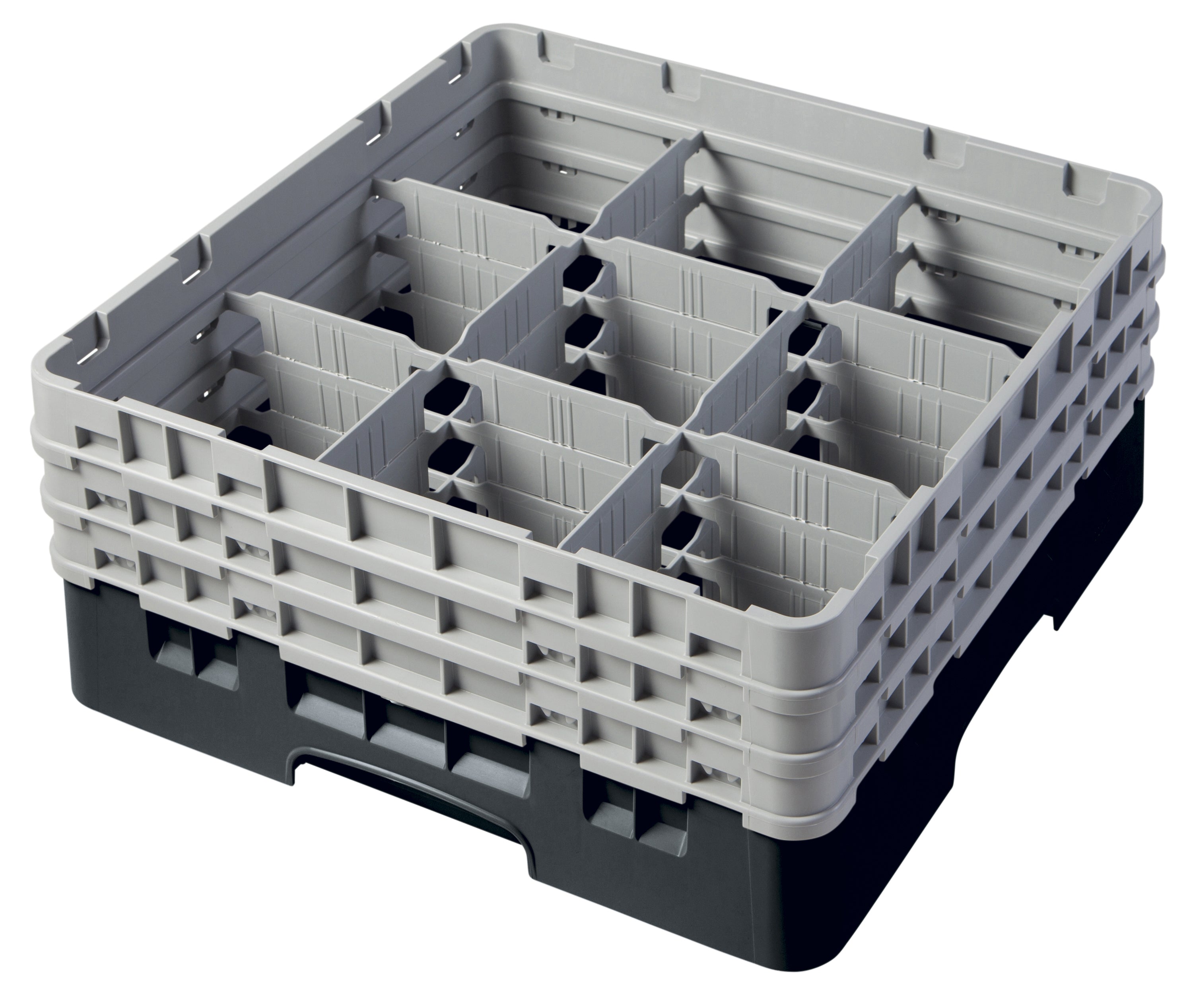 Cambro Camrack® 9-Fächer - Spülkorb mit 3 Extender 500 x 500 x 225 mm, 1 Stück im Karton - 9S638110