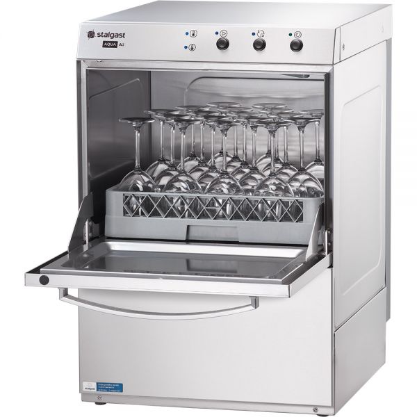Stalgast Gläserspülmaschine "AQUA" (mit Klarspülmittelpumpe), Edelstahl, Silber, 2,77kW, 230V, 465x565x720mm