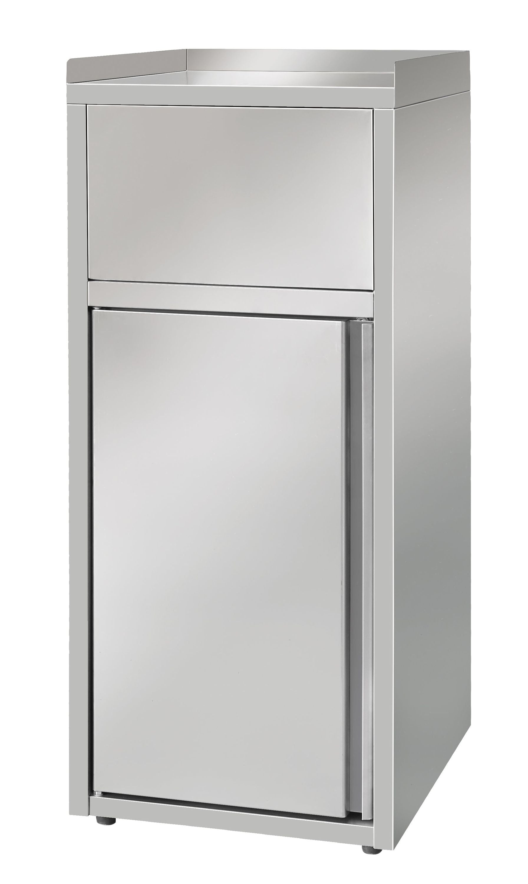 Skyrainbow Müllbox (Mit Tonne), Edelstahl, Silber, 60L, 500x530x1200mm