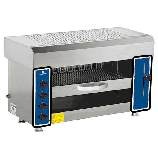 Mastro Gas-Salamander, Edelstahl, 4 Brennern, 964x568x580mm