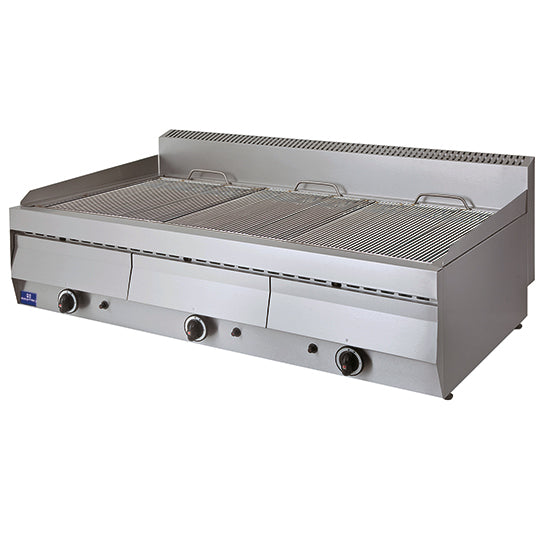 Mastro Gas-Wassergrill (Tischmodell mit 3 Zonen), Edelstahl, Silber, 33kW, 1130x700x300mm