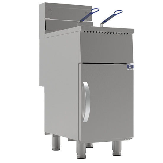 Mastro Gas-Fritteuse (auf Unterbau mit Tür), Edelstahl, Silber, 24kW, 400x870x850mm