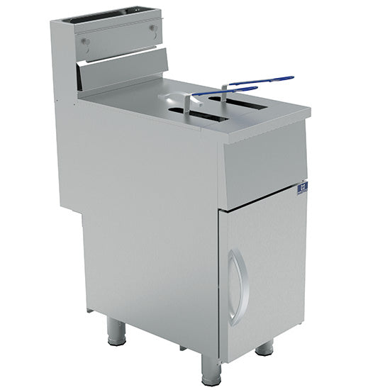 Mastro Gas-Fritteuse (auf Unterbau mit Tür), Edelstahl, Silber, 24kW, 400x870x850mm