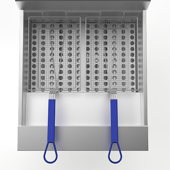Mastro Gas-Fritteuse (auf Unterbau mit Tür), Edelstahl, Silber, 49kW, 560x870x850mm