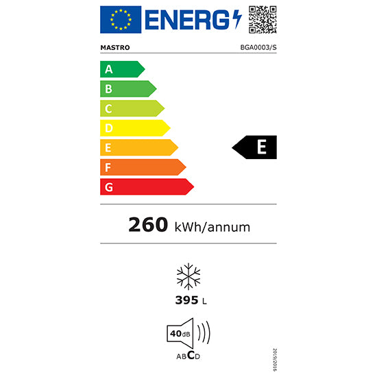 Mastro Tiefkühltruhe (mit Deckel), Stahl und Aluminium, Weiß, 0,080kW, 230V, 395L, 1316x743x840mm