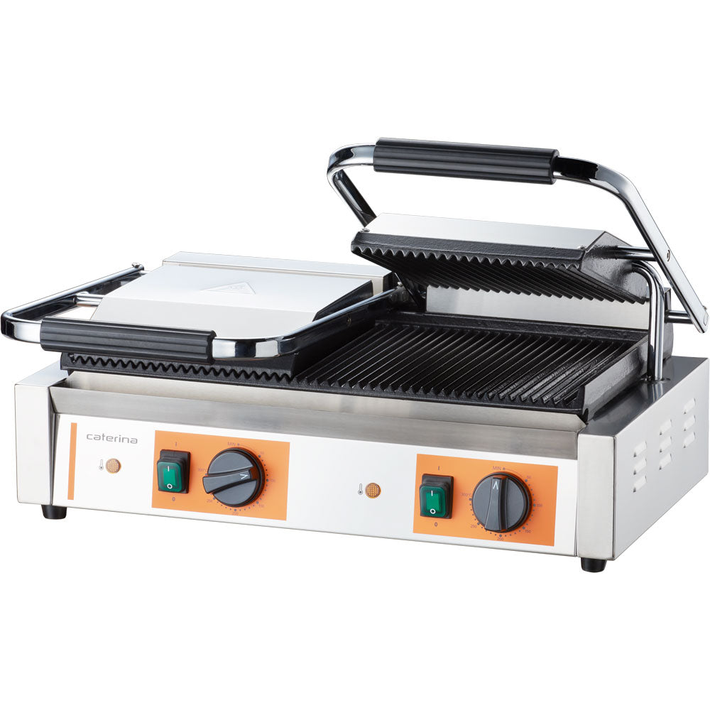 CATERINA Doppel-Kontaktgrill, Edelstahl und Gusseisen, 3,6kW, 230V, 570x360x200mm