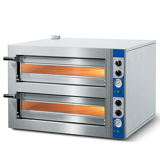 Mastro Elektro-Pizzaofen (Mechanische Bedienung), 2 Backkammern für 4 Pizzen á 350mm, 10,4kW, 380-415V, 1000x860x960mm