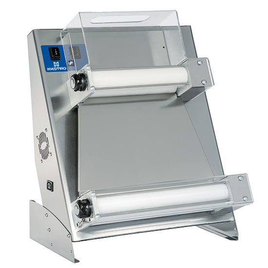 Mastro Teigausrollmaschine (2 Parallelrollen für Pizzen mit einem Durchmesser 260-450mm), Edelstahl, Silber, 0,25kW, 220-240V, 665x435x715mm