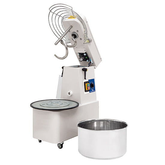 Mastro Spiralteigkneter auf Räder, 42 kg/48 Liter, 1 Geschwindigkeit, mit Timer und abnehmbarer Wanne