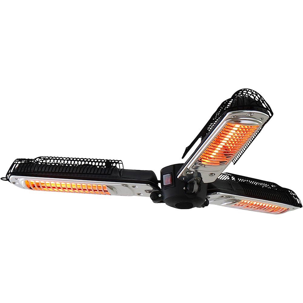 Stalgast Elektrischer Heizstrahler (Für Sonnenschirme, Hängend), Edelstahl, Schwarz und Silber, 2kW, 230V, Durchmesser: 1000mm, Höhe: 850mm