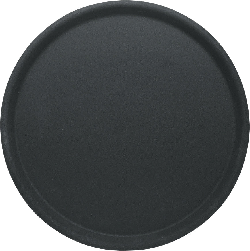 Cambro 12x Tablett "Corfu" (CO4300D01), Laminat, Schwarz, Mit rutschfester Gummioberfläche, Rund, Durchmesser: 43cm
