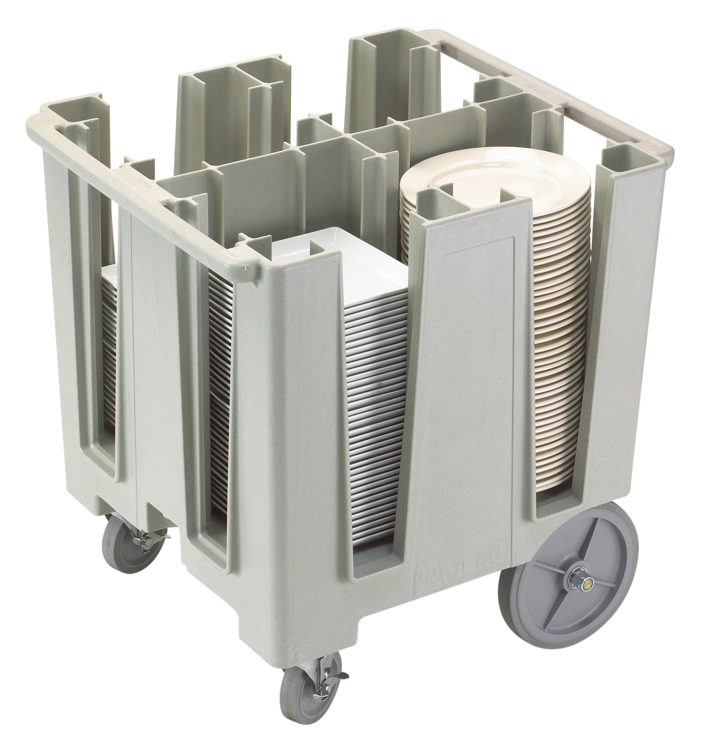 Cambro Versa Geschirrwagen, 4 feste Säulen, graugesprenkelt, 1 Stück im Karton - DCS1125480