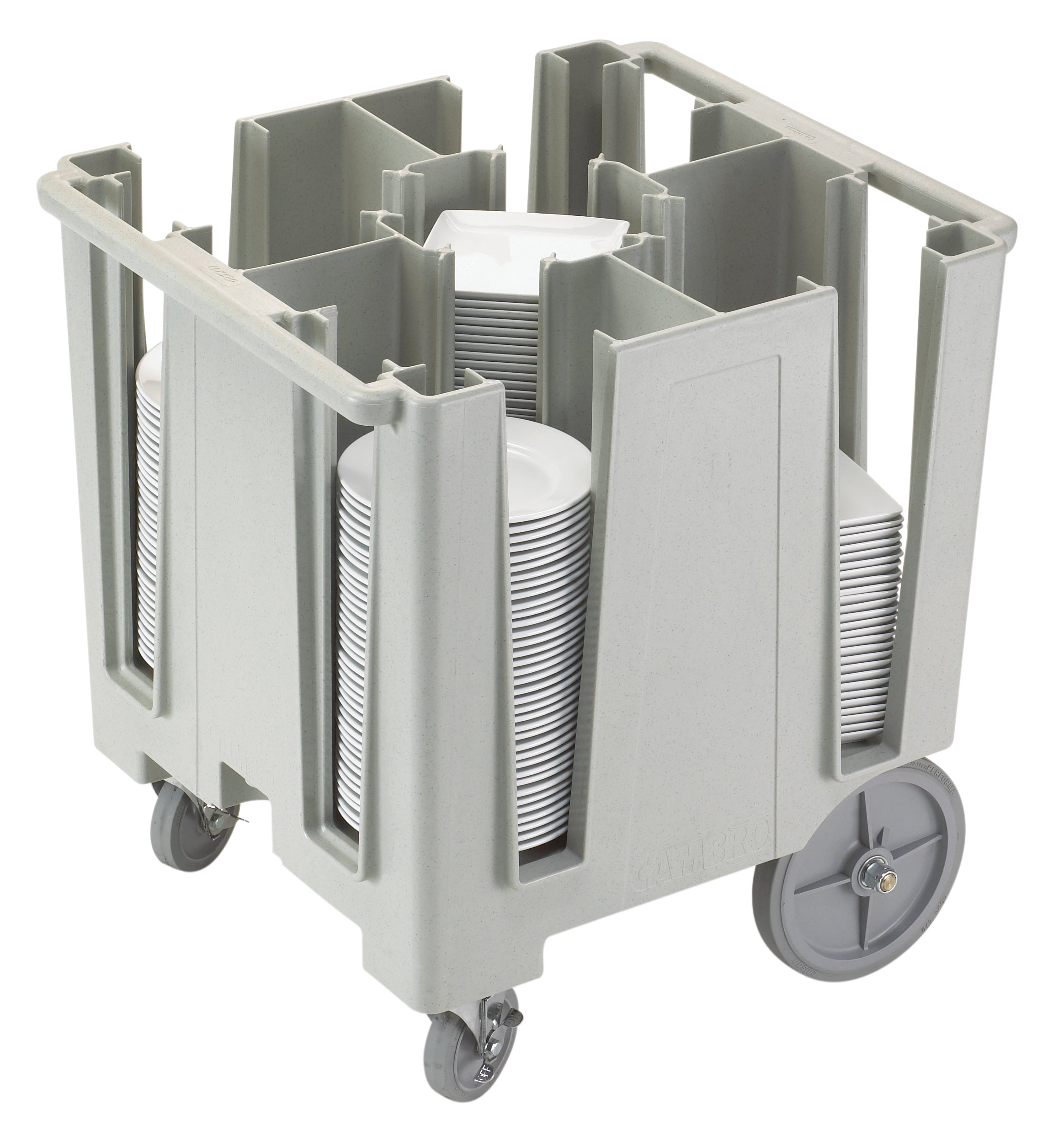 Cambro Versa Geschirrwagen, 4 feste Säulen, graugesprenkelt, 1 Stück im Karton - DCS950480