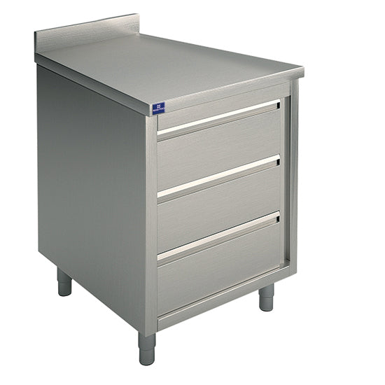 Mastro Schubladenblock mit 3 Schubladen GN 1/1 und Aufkantung, 500x700 mm