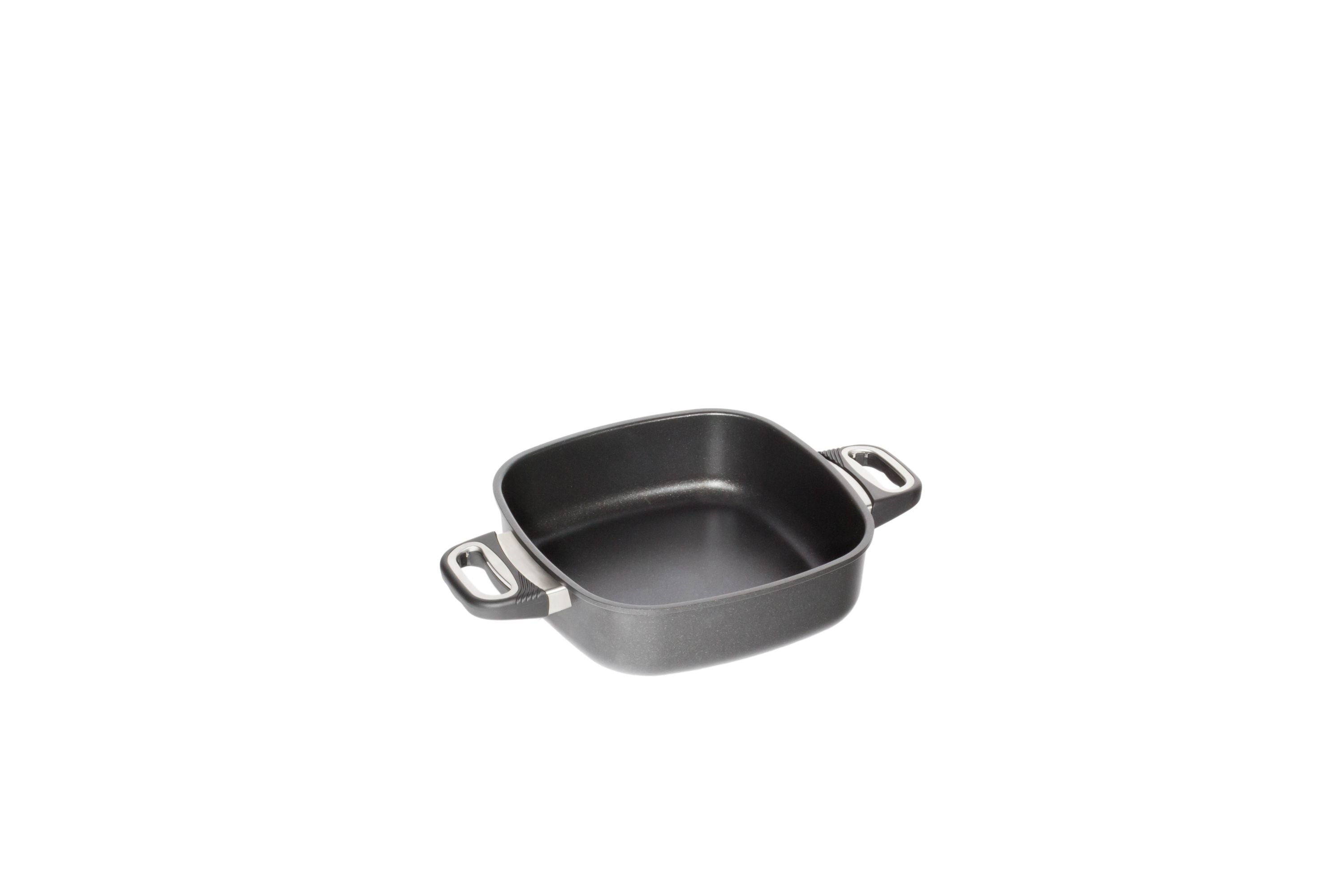AMT Eckpfanne (Mit Seitengriffen), Aluminiumguss, Schwarz, Abmessungen: 20x20cm, 24x24cm, 26x26cm, 28x28cm