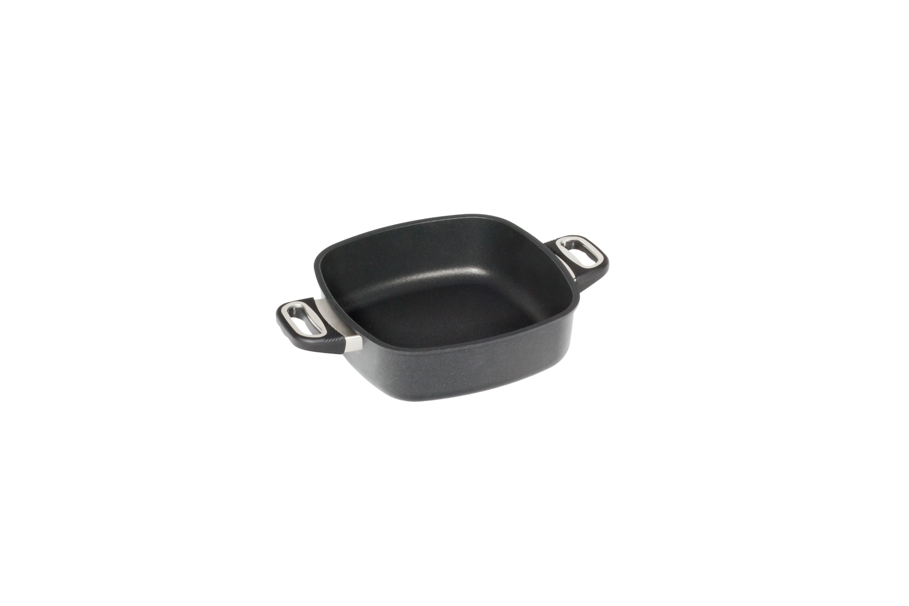 AMT Eckpfanne (Mit Seitengriffen), Aluminiumguss, Schwarz, Abmessungen: 20x20cm, 24x24cm, 26x26cm, 28x28cm