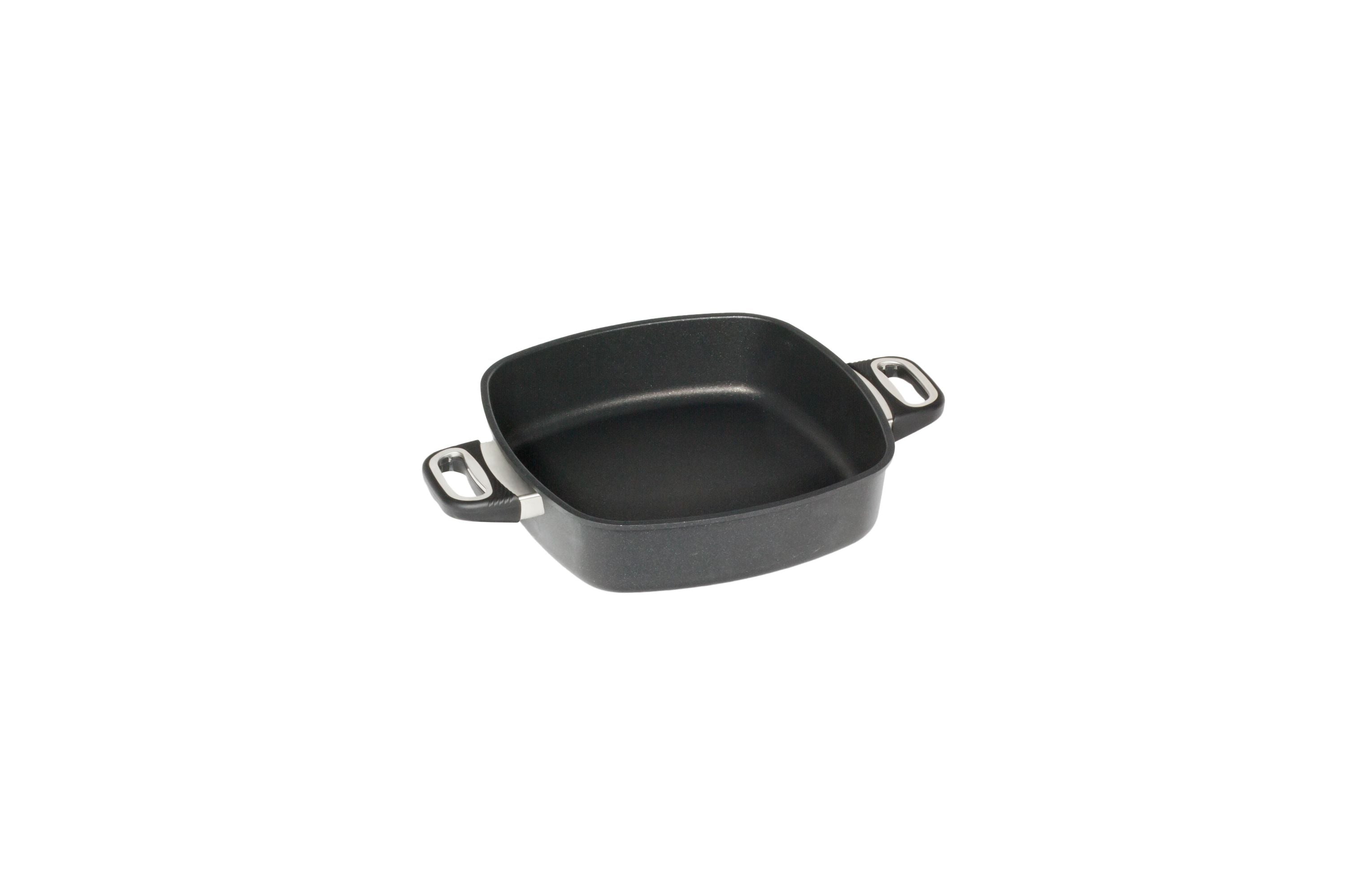 AMT Eckpfanne (Mit Seitengriffen), Aluminiumguss, Schwarz, Abmessungen: 20x20cm, 24x24cm, 26x26cm, 28x28cm