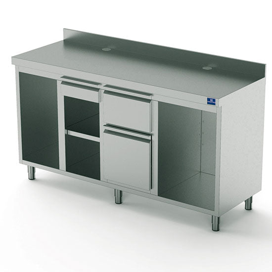 Mastro Kaffeemaschinen-Rückbuffet 2000 mm mit Gläserspüler-/ Eiswürfelfach