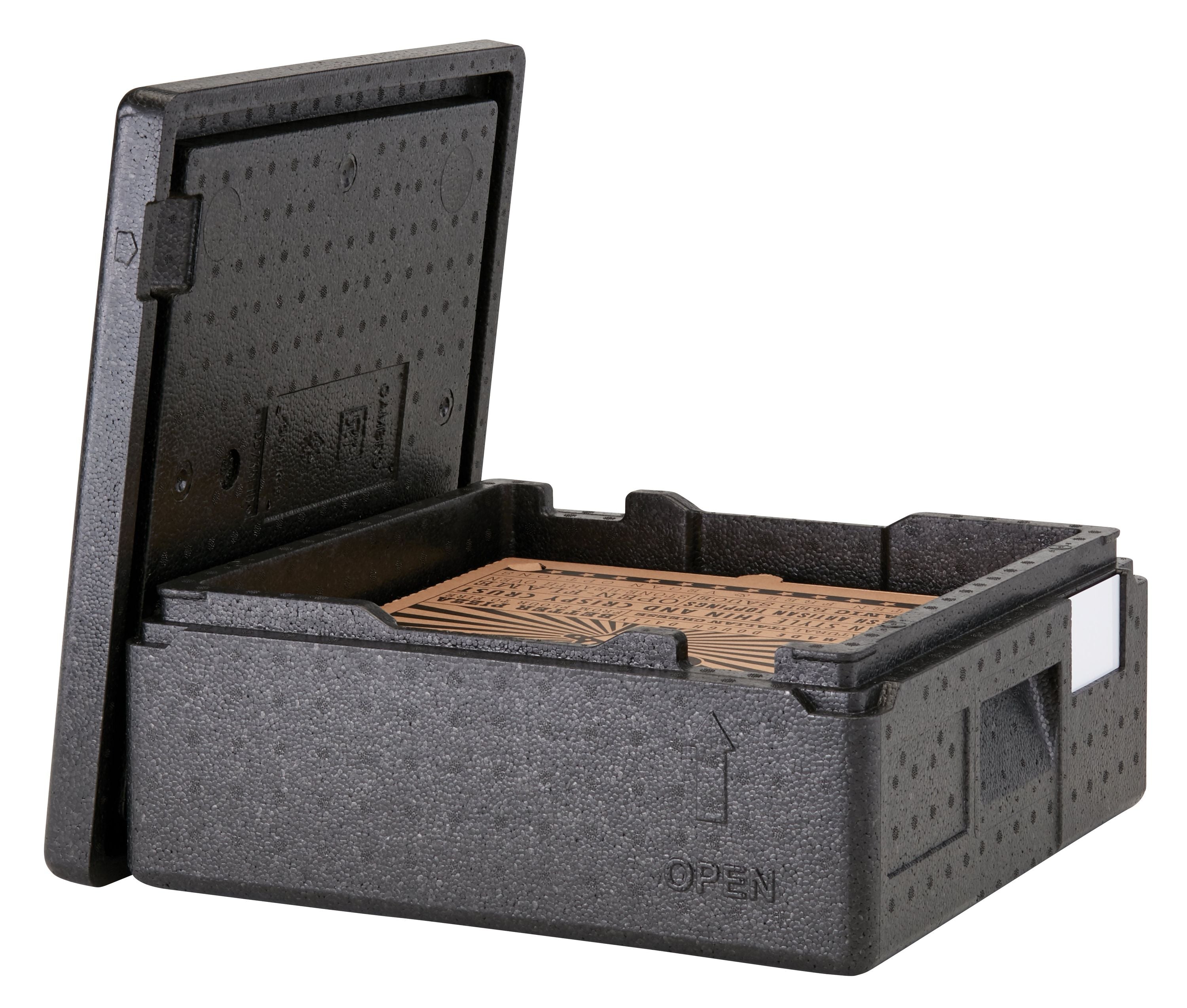 Cambro Cam GoBox® Pizza Toplader, Transportbox Höhe 10cm, schwarz, 1 Stück im Karton - EPPZ35100110