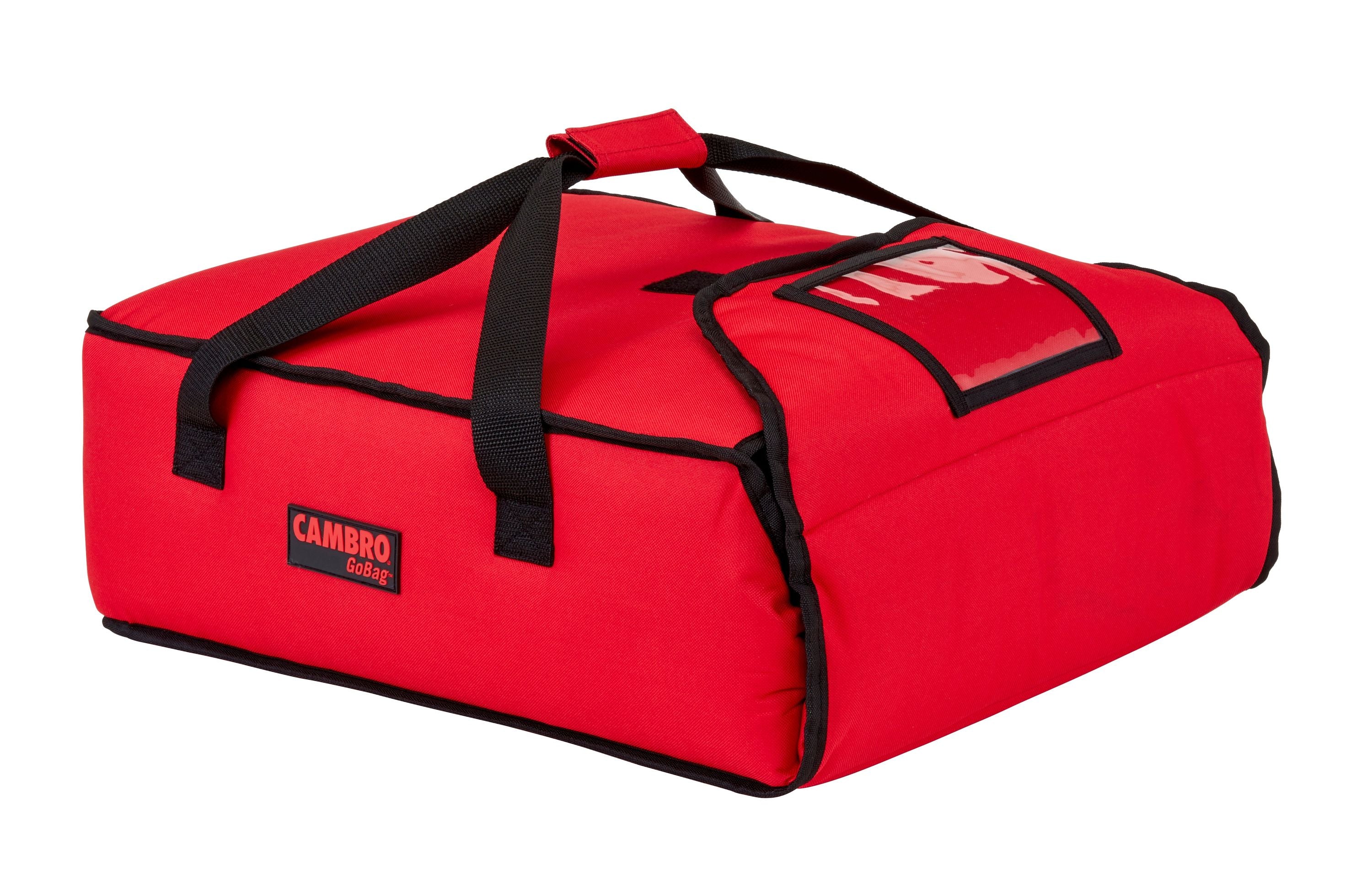 Cambro GoBag® Bietet Platz für zwei 40,6 cm oder drei 35,5 cm große Pizzakartons, ABM: 43,18 x 41,91 x 27,18 cm, 4 Stück im Karton - GBP216521