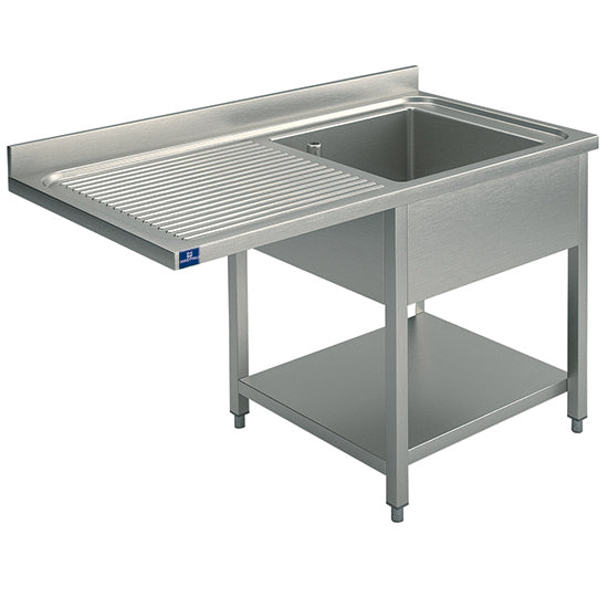 Mastro Spültisch mit Zwischenboden für Einbau-Geschirrspüler, 1 Becken rechts, 1400x700 mm