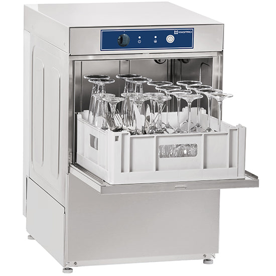 Mastro Gläserspülmaschine mit Spülmitteldosierer, mechanisch, Korbmaß 40x40 cm, max H=27 cm