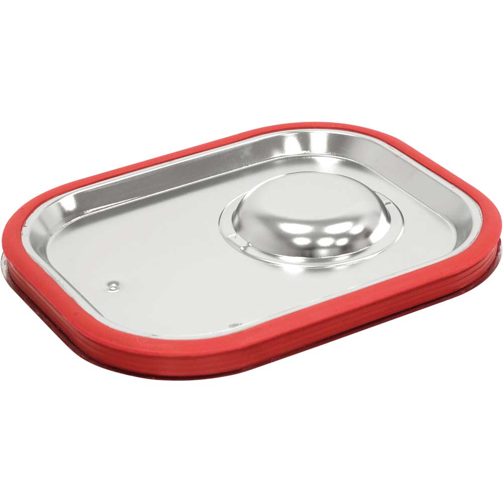 Stalgast GN-Deckel (GN1/4, Mit Silikondichtung), Edelstahl und Silikon, Serie: STANDARD, 265x160mm