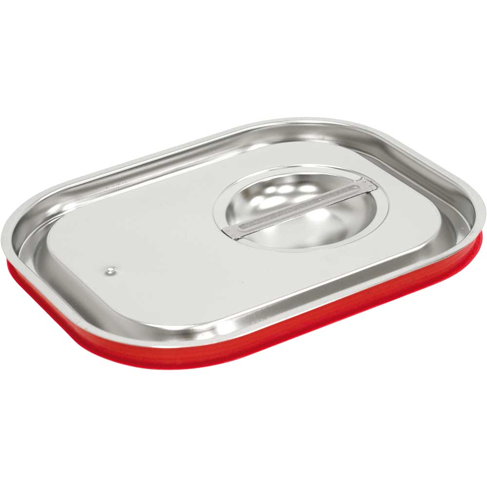 Stalgast GN-Deckel (GN2/3, Mit Silikondichtung), Edelstahl und Silikon, Serie: STANDARD, 354x325mm