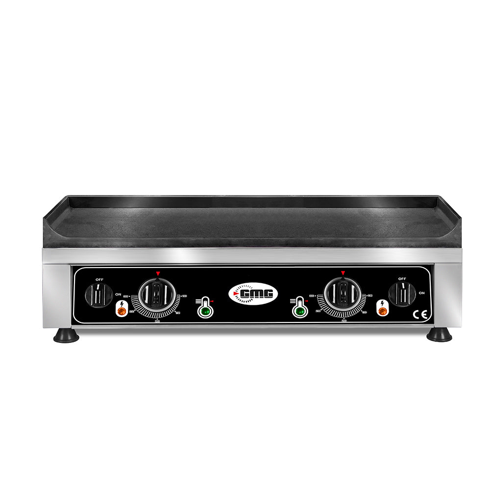 GMG Grillplatte (2 Heizzonen, glatt), Edelstahl und Gusseisen, 5kW, 230V, 700x530x200mm (GP7050G)