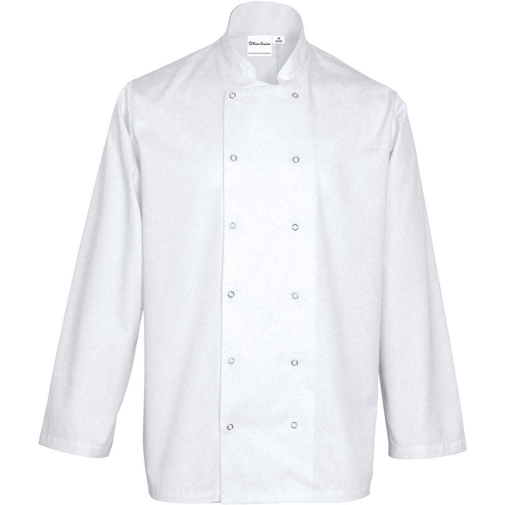 Nino Cucino Kochjacke „Chef“ (Langarm), Baumwolle und Polyester, Weiß, Größe: L