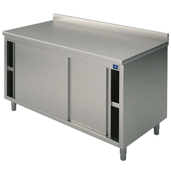 Mastro Neutraler Arbeitsschrank mit Schiebetüren, mit Aufkantung, 1200x700 mm