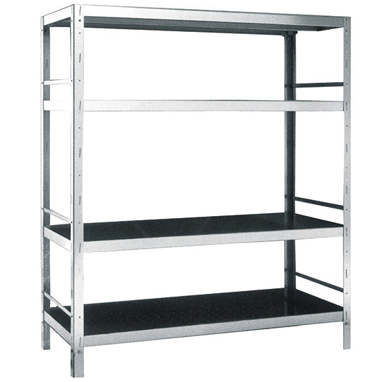 Mastro Regal aus Edelstahl mit 4 Regalböden, 1600x500x1800 mm