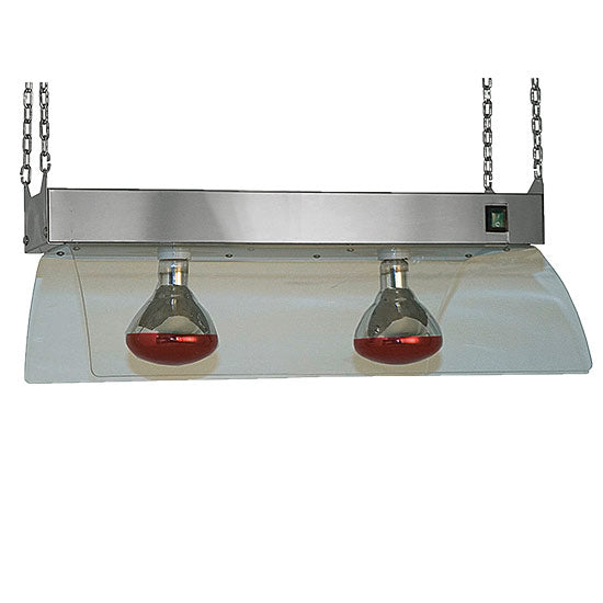 Mastro Infrarotlampen mit Edelstahlrahmenkonstrukt für Deckenmontage, 2x GN 1/1