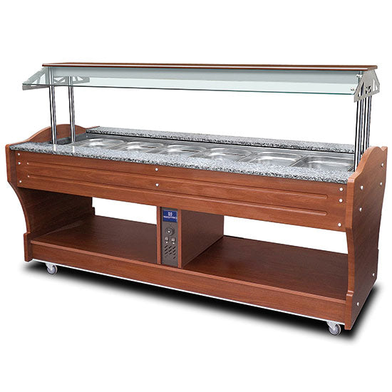 Mastro Bainmarie-Buffet, Inselmodell, 6x GN 1/1 H=150 mm, Haube nicht absenkbar