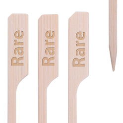 Kögler 1.000x Bambus-Steak-Marker "Rare", 10x 100 Stk./Klarsichtb.