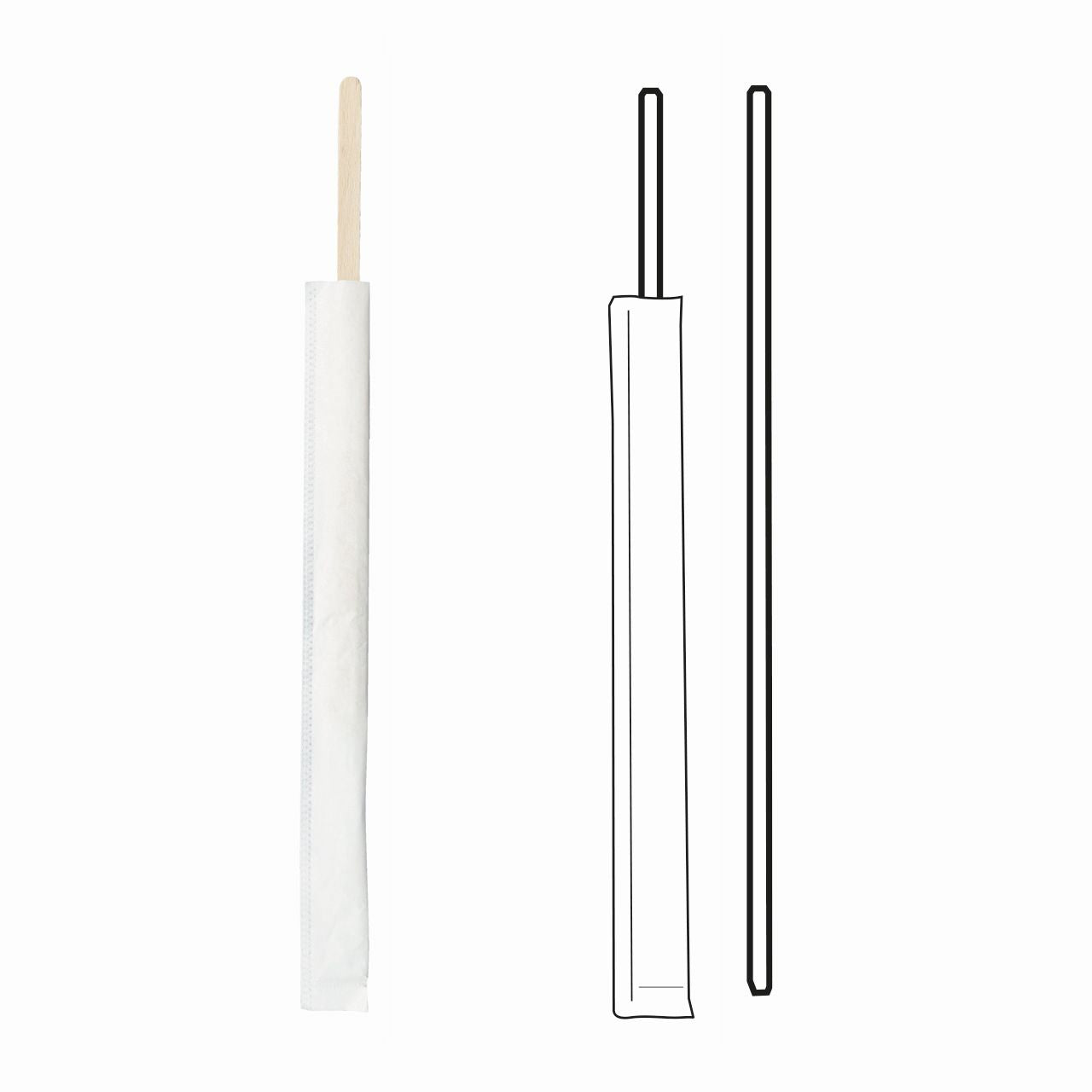 Kögler 12.000x Holz-Kaffee-Rührstäbe, 12x papiergehüllt, 1.000 Stk./Beutel