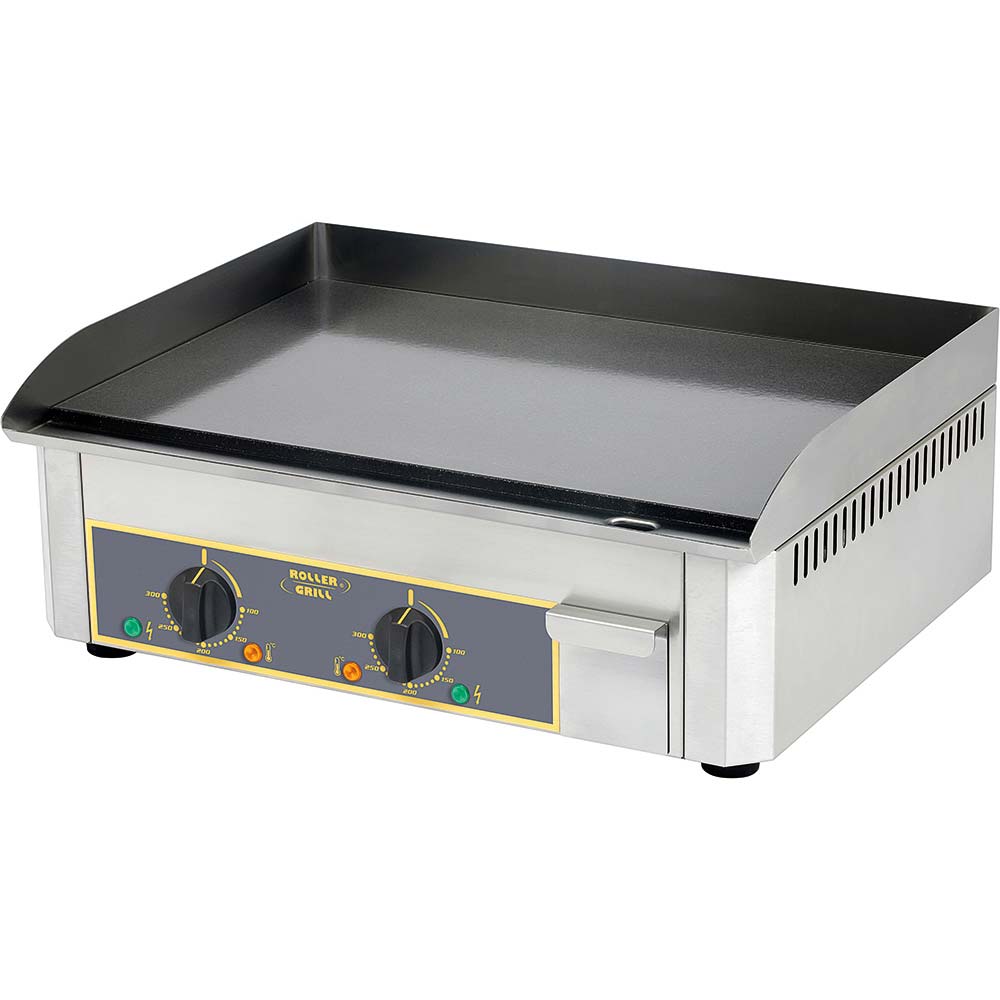 ROLLER GRILL Elektro-Griddleplatte (2 Heizzonen), Edelstahl, 6kW, 400V, 620x450x190mm