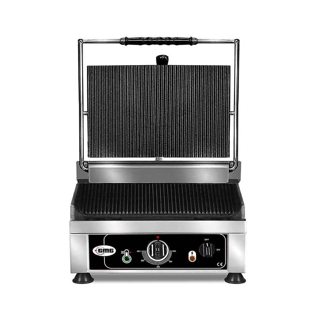GMG Kontaktgrill (Oben und Unten gerillt), Edelstahl und Gusseisen, 1,75kW, 230V, 290x440x300mm (KG2525E)