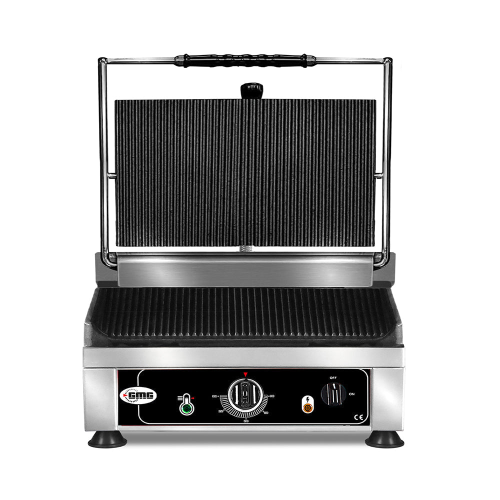 GMG Kontaktgrill (Oben und Unten gerillt), Edelstahl und Gusseisen, 3kW, 230V, 510x500x300mm (KG2745E)