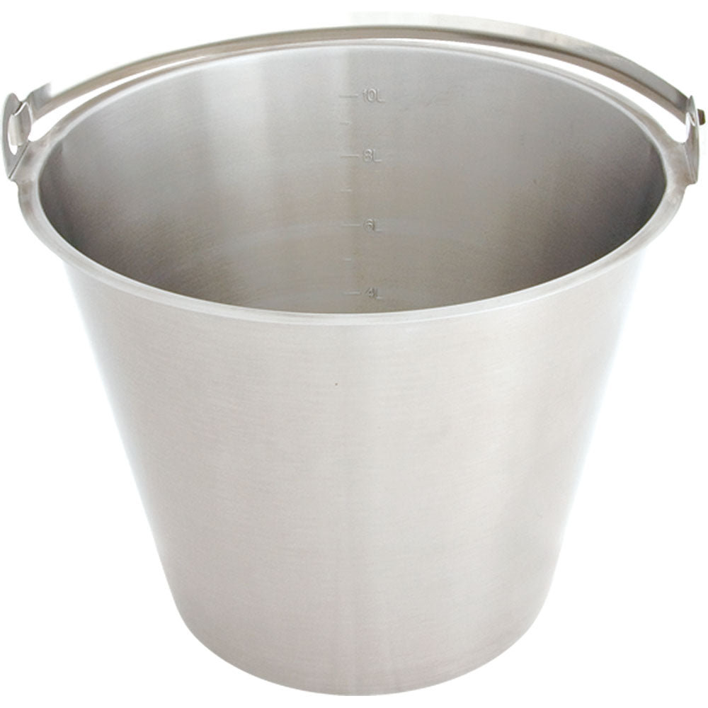 Stalgast Eimer (Ohne Bodenreifen), Edelstahl, Silber, Inhalt: 12L, Durchmesser: 295mm, Höhe: 300mm