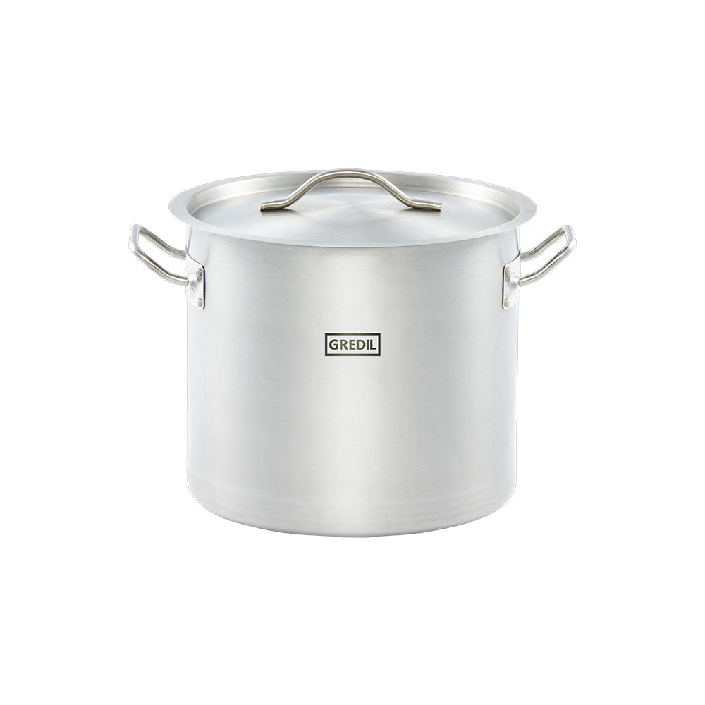 Gredil Suppentopf (mit Deckel), Edelstahl, Serie: ECO, Inhalt: 15,4L, Durchmesser: 280mm, Höhe 250mm
