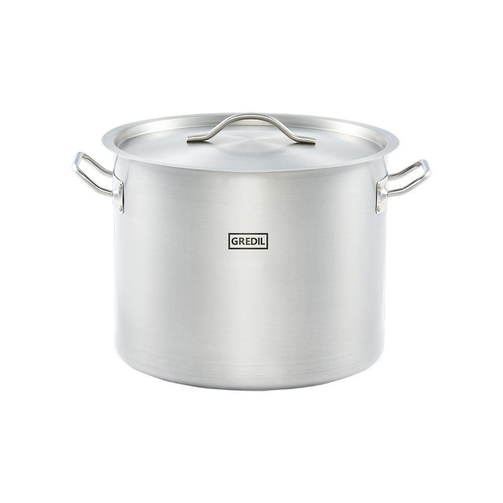 Gredil Suppentopf (mit Deckel), Edelstahl, Serie: ECO, Inhalt: 20,9L, Durchmesser: 320mm, Höhe 260mm