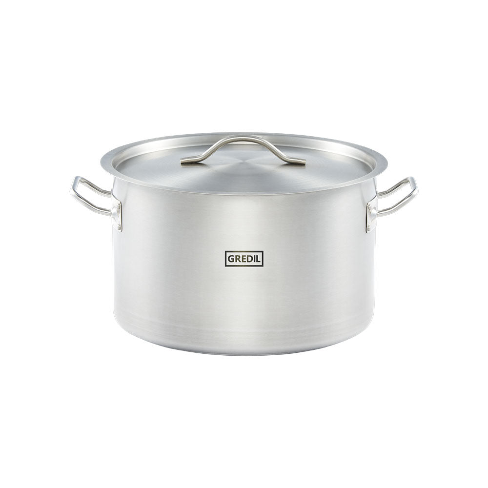 Gredil Suppentopf (mit Deckel), Edelstahl, Serie: ECO, Inhalt: 16,1L, Durchmesser: 320mm, Höhe 200mm