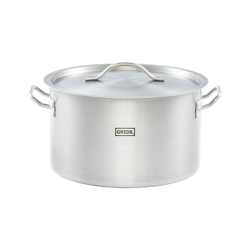 Gredil Suppentopf (mit Deckel), Edelstahl, Serie: ECO, Inhalt: 22,4L, Durchmesser: 360mm, Höhe 220mm
